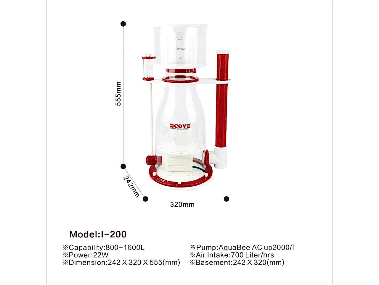 AQUABEE COVE - I-200 Protein Skimmer